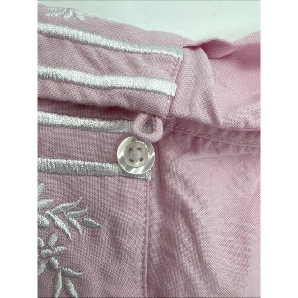 Vintage Bob Mackie Shirt Womens XL Pink Button Up Embroidered Floral Trim City - Picture 9 of 16
